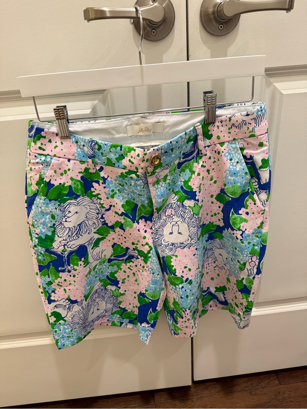 Lilly Pulitzer Pink, Blue & Green Floral Lion Print Shorts